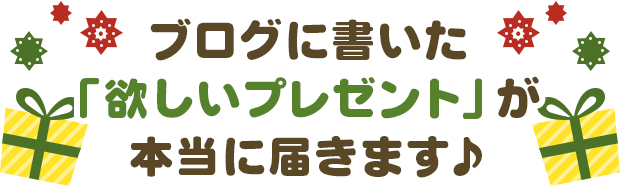 ブログに書いた「欲しいプレゼント」が本当に届きます♪