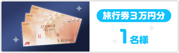 旅行券3万円分1名様