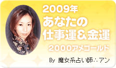 2009年　あなたの仕事運＆金運　3000アメゴールド　By 魔女系占い師∴アン