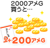 2000アメG買うと…＋200アメG