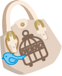 鳥かご柄トートバッグ